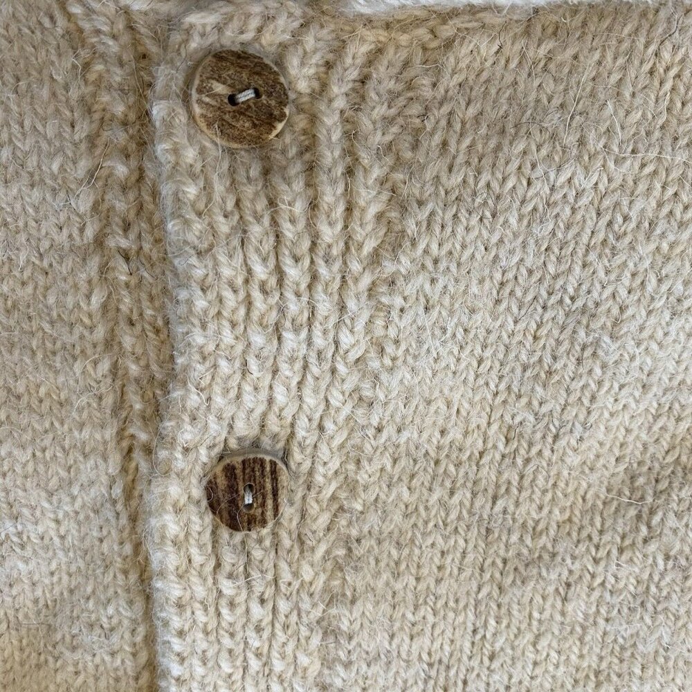 Swaledale Woollens Cardigan Womens Ivory Sz M-L 100% British Wool Cottage Granny - Picture 5 of 8